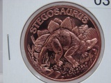 5- Stegosaurus 1 Oz Copper Art Rounds - Dealer Lot