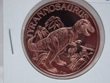 5- Tyrannosaurus 1 Oz Copper Art Rounds - Dealer Lot