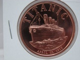 5- Titanic 1 Oz Copper Art Rounds - Dealer Lot