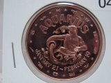 5- Aquarius Zodiac1 Oz Copper Art Rounds - Dealer Lot