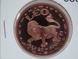 5- Leo Zodiac 1 Oz Copper Art Rounds - Dealer Lot