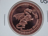 5- Legendary Dragons 1 Oz Copper Art Rounds - Dealer Lot