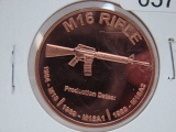 5- M16 Rifle 1 Oz Copper Art Rounds - Dealer Lot