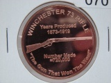 5- Winchester 73 Rifle 1 Oz Copper Art Rounds - Dealer Lot