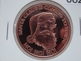Santa Is Coming To Town 1 Oz Copper Art Round