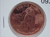 The Ice Age Giant Short Faced Bear 1 Oz Copper Art Round