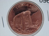 The Ice Age Woolly Mammoth 1 Oz Copper Art Round