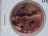 Giganotosaurus 1 Oz Copper Art Round