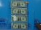 Four 1969-D US $1 Notes - Consecutive Serial Numbers - Unc