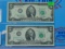 Two 1976 United States $2 Notes - Star Notes