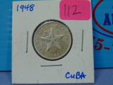 1948 Cuba Twenty Centavos Silver Coin