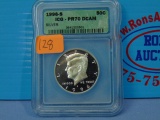 1996-S Kennedy Proof Silver Half Dollar - ICG PR-70 DCAM