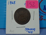 1868 United States Two Cent Coin - AU Strong 