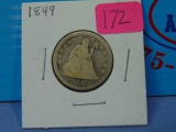 1849 Seated Liberty Silver Quarter