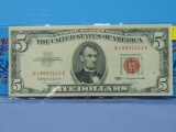 1963 United States Red Seal $5 Note - Unc