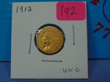 1912 US Gold $2.50 Indian Head Quarter Eagle - Unc