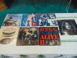 Six Vintage 33 1/3 Rpm Vinyl Records - KISS & Rolling Stones