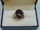 Sterling Silver Brown Carnelian Ring - Size 11 1/4