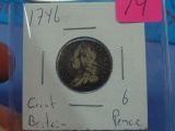1746 Great Britain Silver Six Pence