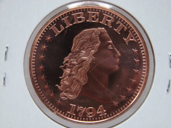 Flowing Hair Coin 1 Oz Copper Art Round