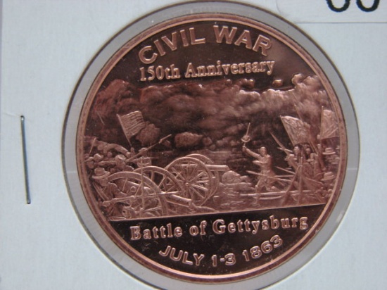 150th Civil War Anniversary 1 Battle Of Gettysburg Oz Copper Art Round