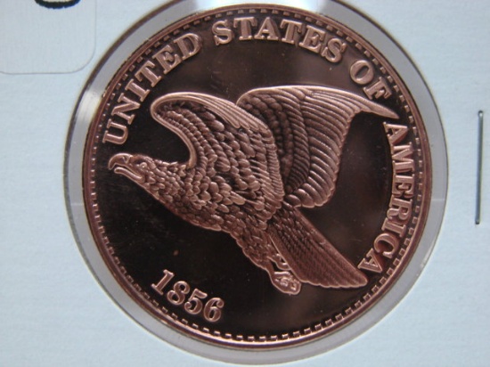 1856 United States Of America Eagle 1 Oz Copper Art Round