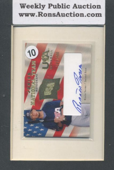 Ricco Torrez Junior National Team Upper Deck Autograph Baseball Card