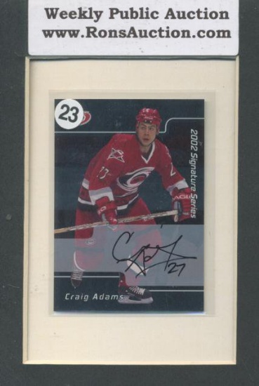 Craig Adams 2002 Siginature Series Autograph Hockey Card