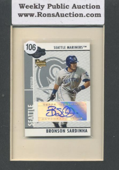 Bronson Sardinha topps Signature Rookie Certified Autograph Issue Baseball Card