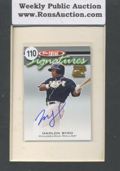 Marlon Byrd topps Total Signatures Certified Autograph Issue Baseball Card