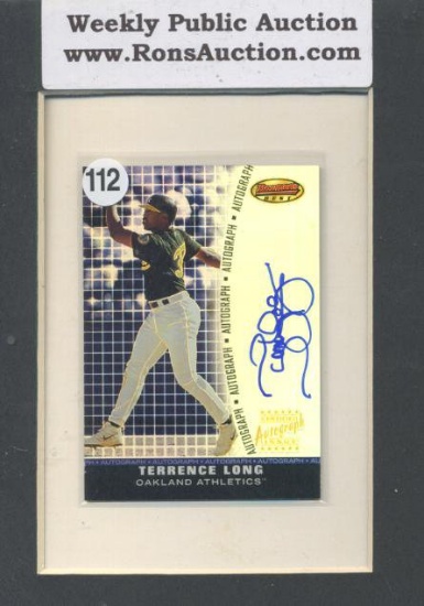 Terrence Long Bowmans Best Certified Autograph Issue Baseball Card