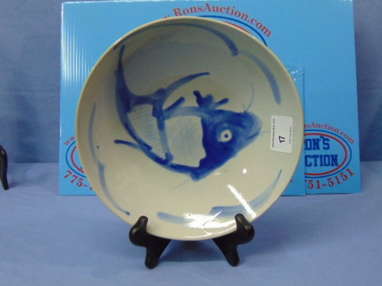 Antique Chinese Canton Blue & White Porcelain Bowl