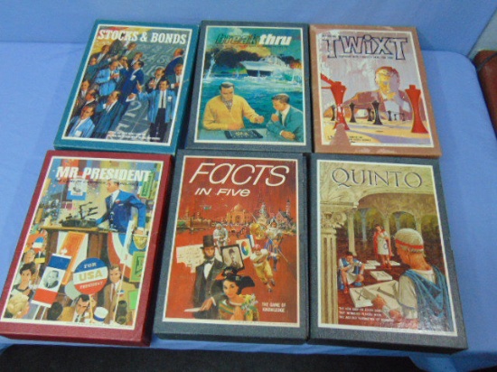 6 Vintage 3m Bookshelf Games from the 1960s