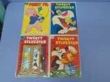 Four Dell Golden Age Comic Books - Porky Pig, Tweety and Sylvester