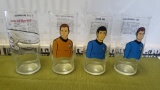 1976 Vintage Star Trek Animated Series Tumbler Glass set of 4 (Kirk,Spock, Bones,Enterprise)