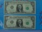 Two 1963 United States $1 Notes - Consecutive Serial #s