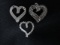 Three Sterling Silver Heart Pendants