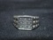 Vintage Sterling Silver Gents Diamond Ring - Size 9 3/4