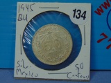 1945 Mexico Silver 50 Centavos - BU