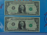 Two 1963 United States $1 Notes - Consecutive Serial #s