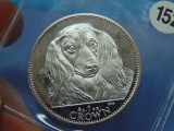 1993 Gibraltar Silver 1 Crown Bullion Coin - Dachshund