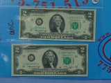 Two 1976 United States $2 Notes - Uncirculated