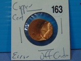Off Center Strike Error Copper Cent