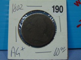 1802 Draped Bust US Large Cent - AG+