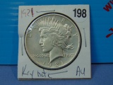 1921 Peace Silver Dollar - Key Date - AU