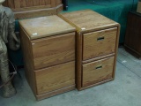 Two Wooden Filing Cabinets