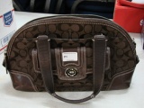 Genuine Designer Coach Leather & Canvas Handbag