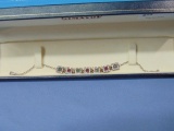 Sterling Silver Bracelet With Rubies & Emeralds
