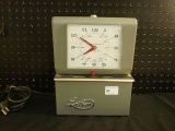 1960s Vintage Lathem Model 4021 Employee Time Recorder Clock - Tested And Working