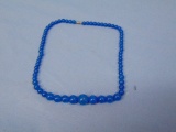 Blue Jade Bead Necklace